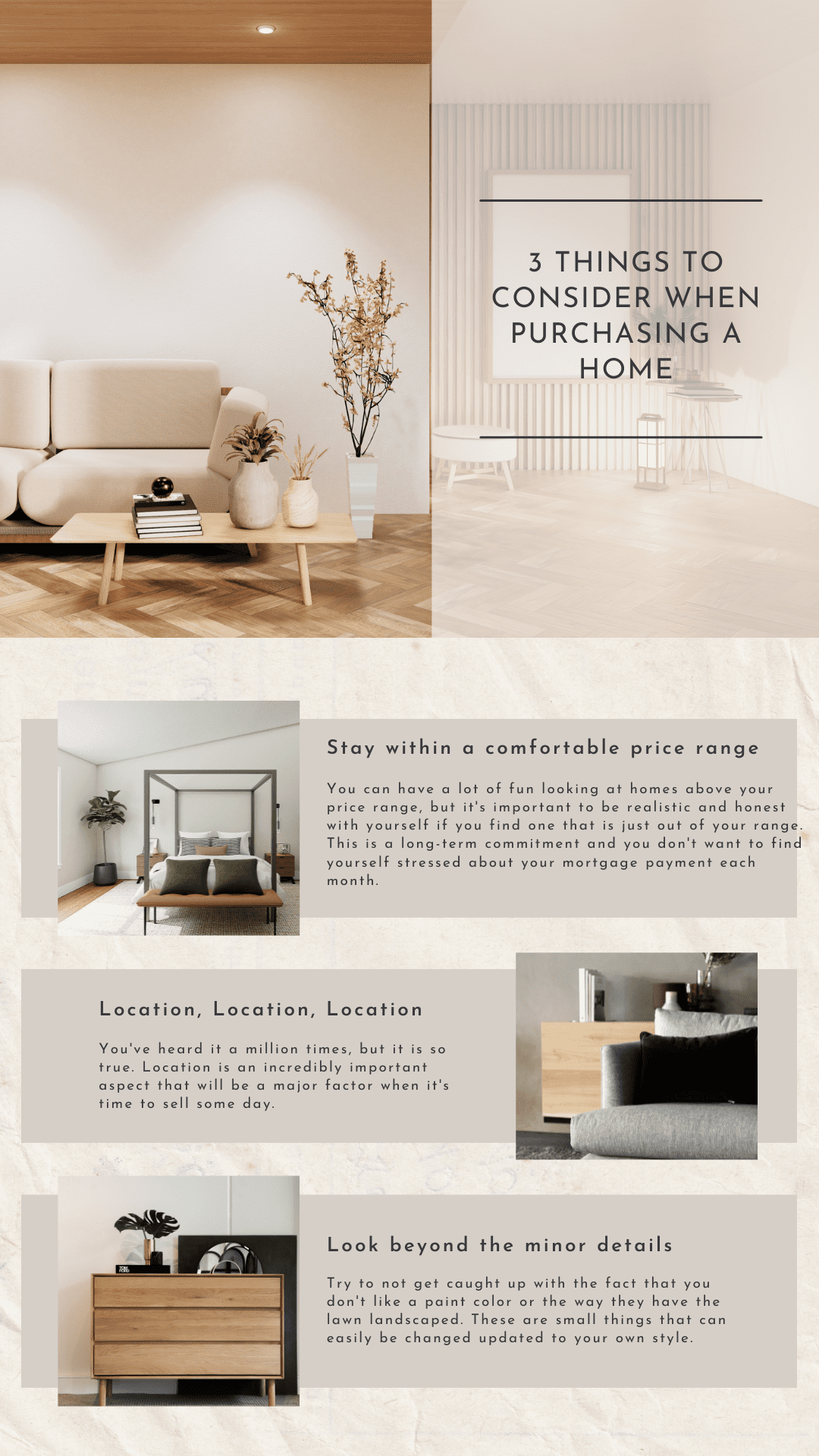 Blog 001 3 THINGS TO CONSIDER WHEN PURCHASING A HOME