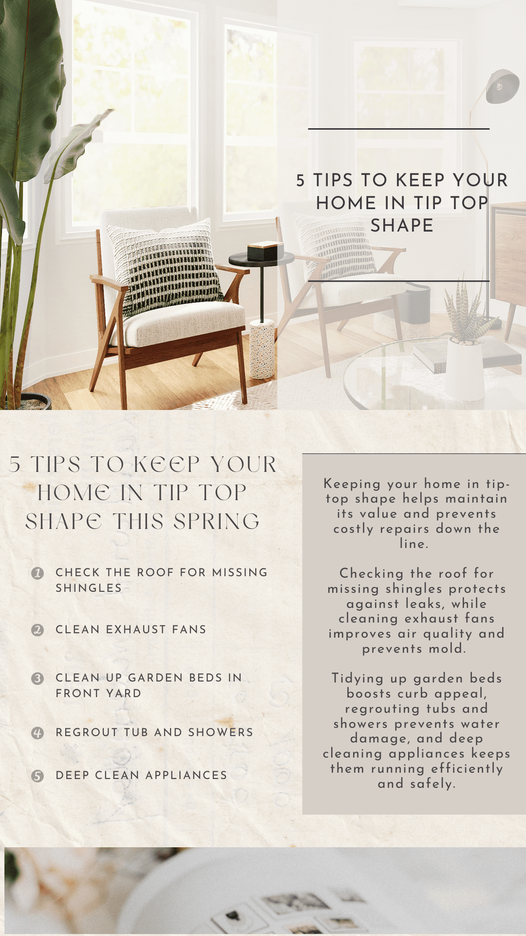 Blog 004 5 tips to keep your home in tip top shape